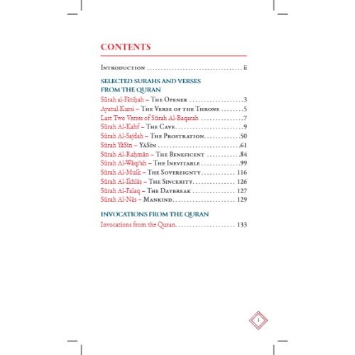 Selected Surahs, Verses, and Invocations from the Noble Quran